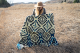 Andean Alpaca Wool Blanket - Blue Chakana