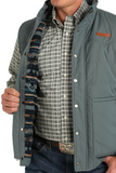 MEN'S WAX COATED QUILTED VEST - BLUE