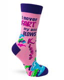 I never Fart My Ass Blows Kisses Women's Crew Socks