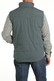 MEN'S WAX COATED QUILTED VEST - BLUE