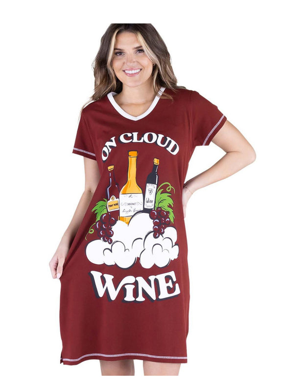 On Cloud Wine Women's V-Neck Nightshirt