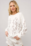 36319T - Western Boots Stitch Pullover Sweatshirt