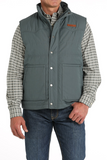 MEN'S WAX COATED QUILTED VEST - BLUE