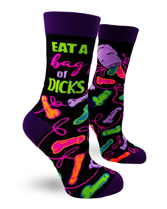 Eat a Bag of Dicks Sassy Women's Novelty Crew Socks