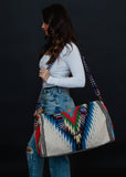 Panache Beige & Multicolored Aztec Duffel Bag