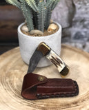 Deer Antler And Brass Bolster Pocket Knife - VG46