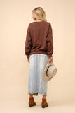 36319T - Western Boots Stitch Pullover Sweatshirt