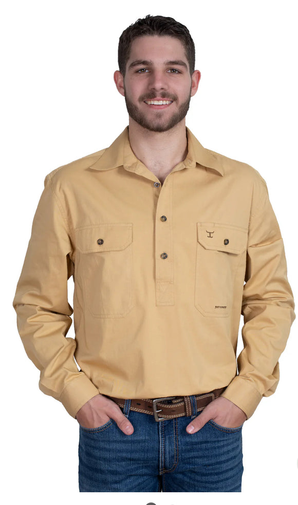 Just Country Men's - Cameron - 1/2 Button - Sand