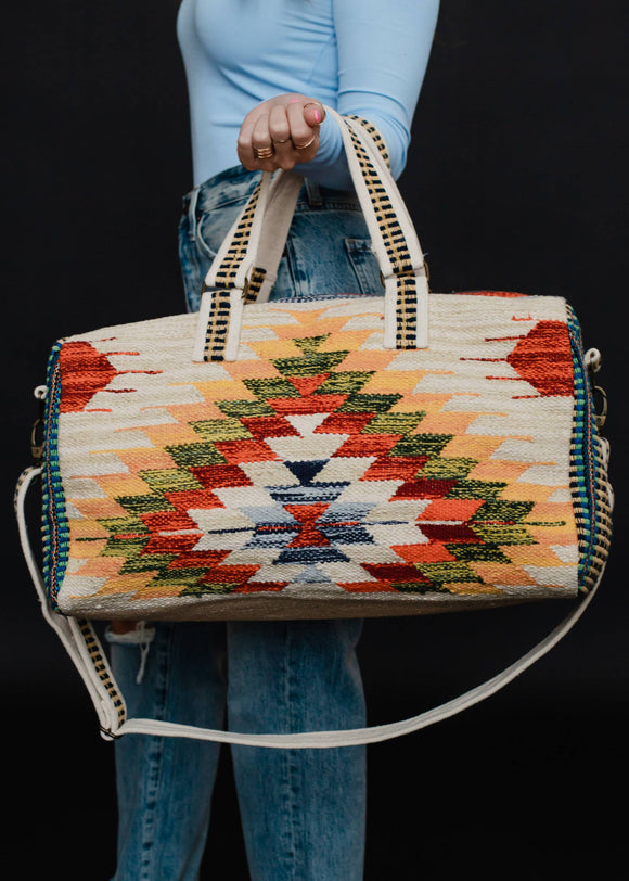 Panache Tan & Multicolored Aztec Duffel Bag - Nevada