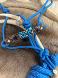 Beaded Rope Halter - light Blue