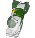 JD WHITE/GREEN CREW 4 PACK WORK SOCKS (COTTON BLEND)