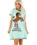 Booty Sleep Blue Women's V-neck Nightshirt