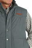 MEN'S WAX COATED QUILTED VEST - BLUE