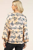 AV1171-JADEN WESTERN BUCKING HORSES PRINT SWEATSHIRT