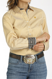 Cinch WOMEN'S TENCEL™ STRIPE BUTTON-DOWN WESTERN SHIRT - GOLD/WHITE