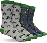 John Deere TRACTOR ROW FASHION SOCKS CREW-2 PACK