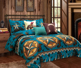 Star & Blue Cowprint 6pc comforter Set: Queen