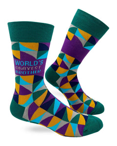 World's Okayest Brother Men's Novelty Crew Socks