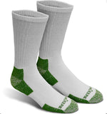 JD WHITE/GREEN CREW 4 PACK WORK SOCKS (COTTON BLEND)