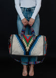 Panache Beige & Multicolored Aztec Duffel Bag