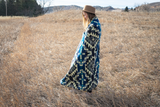 Andean Alpaca Wool Blanket - Blue Chakana