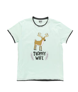 Trophy Wife Women's Regular Fit Deer PJ Tee