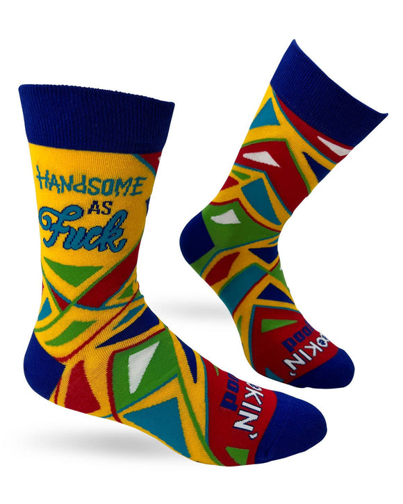 Handsome As F..k Lookin' Good Men's Novelty Crew Socks