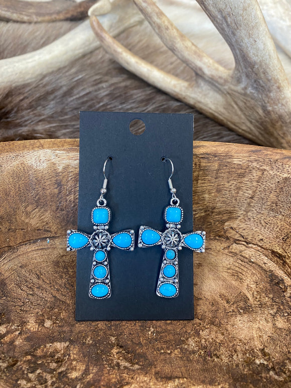 Turquoise Cross Earrings 00TCE