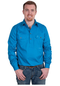 Just Country Men's - Cameron - 1/2 Button - Blue Jewel