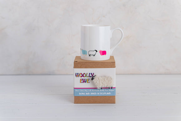 Woolly Ewe Sheep Mug - Born and Bred in Scotland