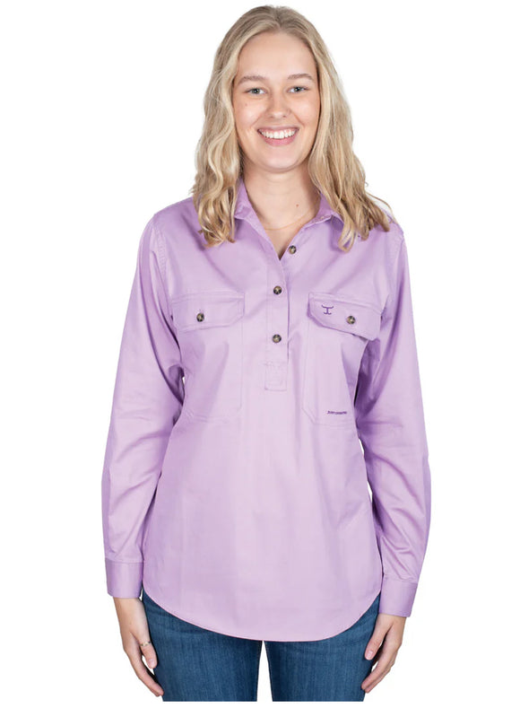 Just Country Women's - Jahna - 1/2 Button Work Shirt - Orchid