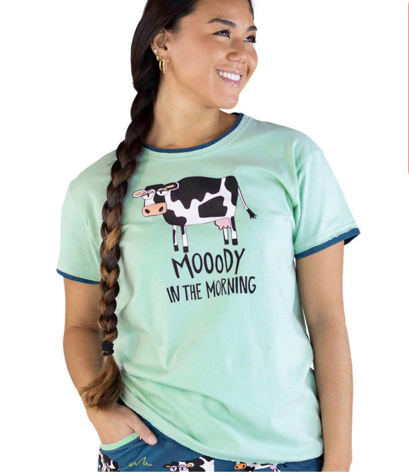 Moody In The Morning Cow Women's Regular Fit Tee