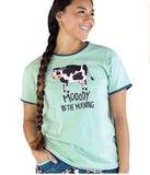 Moody In The Morning Cow Women's Regular Fit Tee