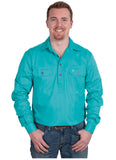 Just Country Men's - Cameron - 1/2 Button - Turquoise