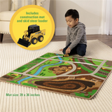 JD RUG PLAYMAT ASST FARM W/TRACTOR & CONSTRUCTION W/SKID STEER