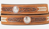 Ariat Western Belt Mens Floral Tab Concho Engraved Lacing A1041102