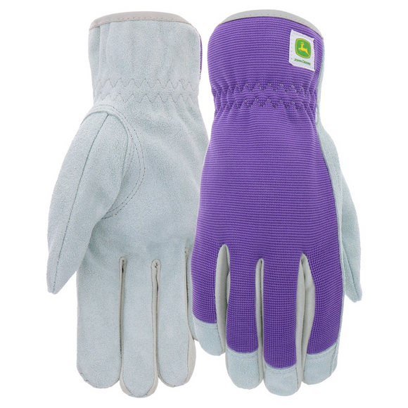 JOHN DEERE WOMEN'S COWHIDE SPANDEX-PURPLE Gloves