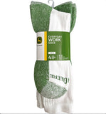 JD WHITE/GREEN CREW 4 PACK WORK SOCKS (COTTON BLEND)