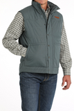 MEN'S WAX COATED QUILTED VEST - BLUE