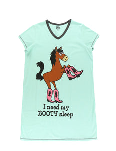 Booty Sleep Blue Women's V-neck Nightshirt