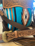 Tooled Turquoise Saddle Blanket Bag TW003