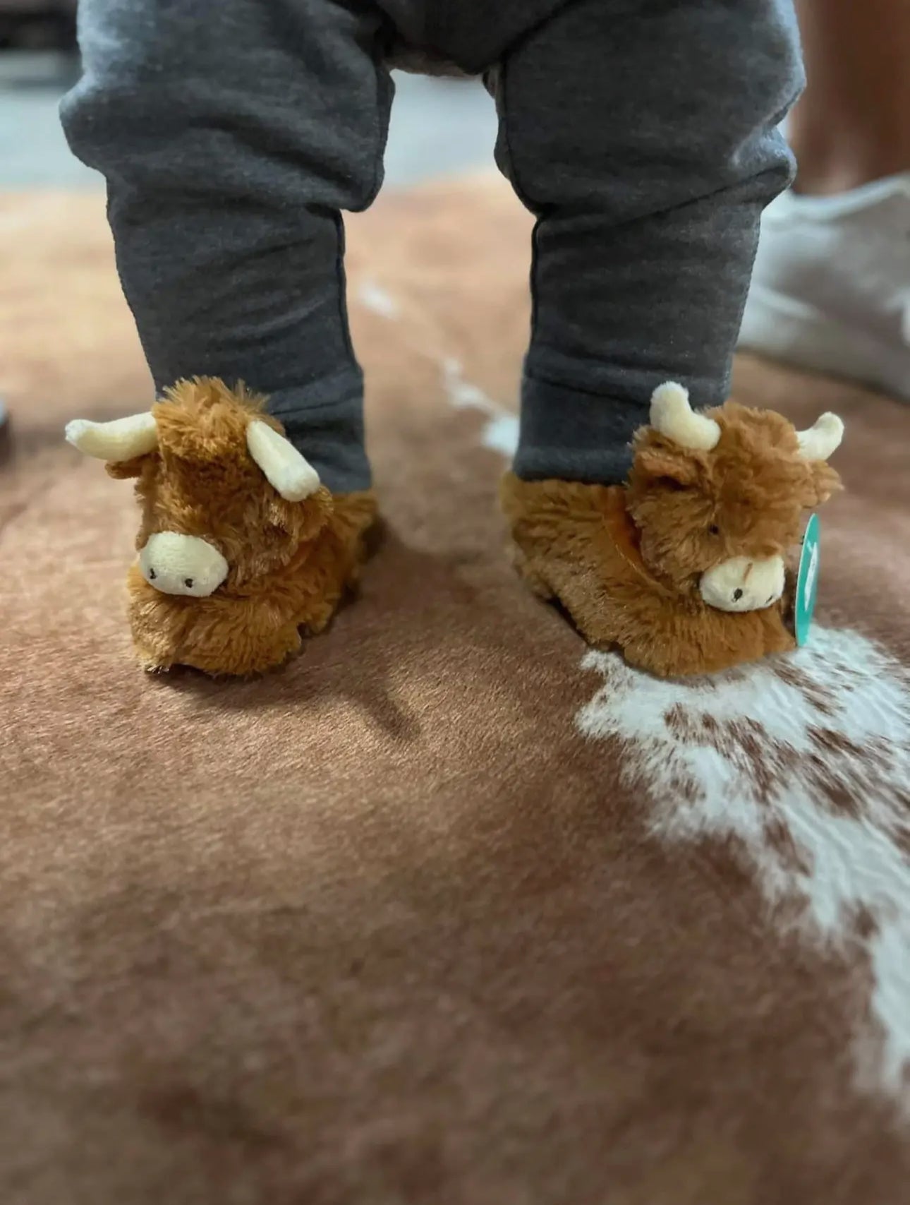 Longhorn Highland Cow Plush Baby Soft Slippers House Shoes The Tack House