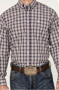 CINCH MEN'S PLAID PRINT LONG SLEEVE BUTTON-DOWN WESTERN SHIRT