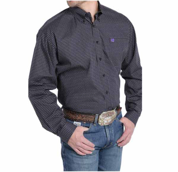 Mens Cinch Black Geometric Shirt