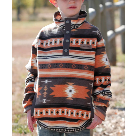 Cinch Boys Polar Fleece Pullover - Orange