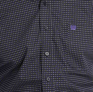 Mens Cinch Black Geometric Shirt