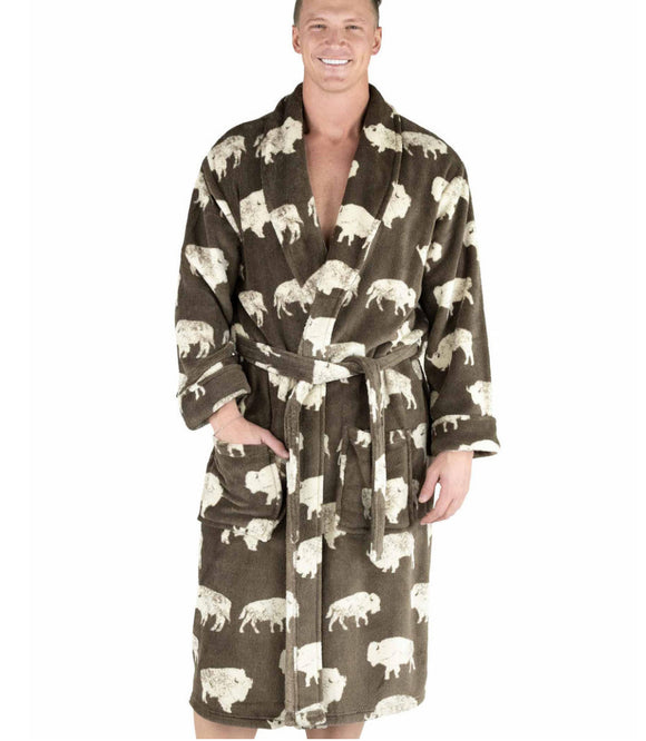 Bison Men's Bathrobe / Dressing Gown