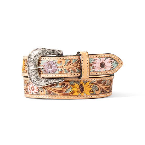 Ariat Girls Sunflower Daisy Hand Tooled Western Belt #A1307797