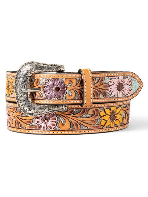 Ariat Western Womens Belt Leather Painted Floral Multi Colored A1566197