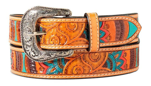 Ariat Western Womens Belt Leather Painted Floral Multi Colored A1567008